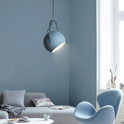 Contemporary creative Macaron Orb aluminum 1-light pendant lamp for bedroom