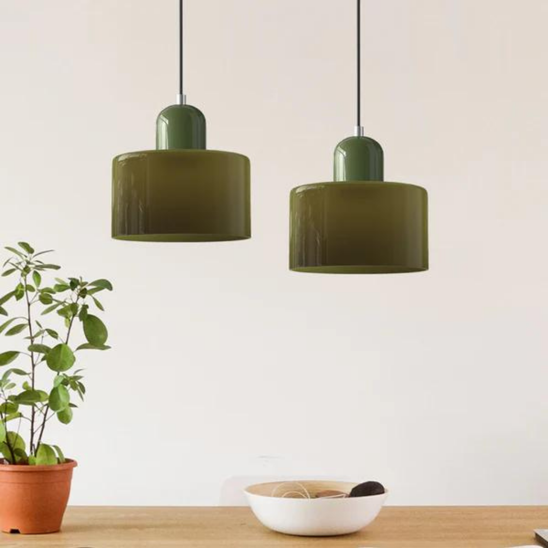 LumiGlas Design-Pendelleuchte - Europäische Retro Zylinder Pendelleuchte