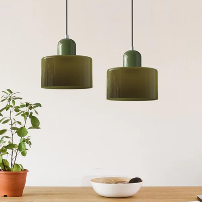 LumiGlas Design-Pendelleuchte - Europäische Retro Zylinder Pendelleuchte