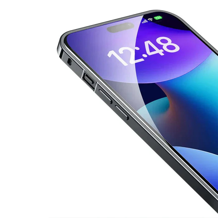 MagSafe-kompatible iPhone-Hülle mit Stoß- & Kratzschutz – Transparenter TPU‑Rand & Hartglasrücken