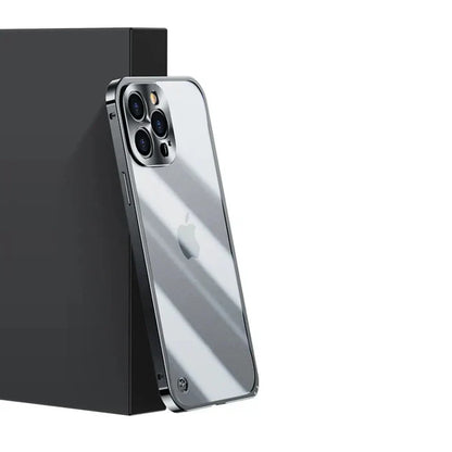 MagSafe-kompatible iPhone-Hülle mit Stoß- & Kratzschutz – Transparenter TPU‑Rand & Hartglasrücken