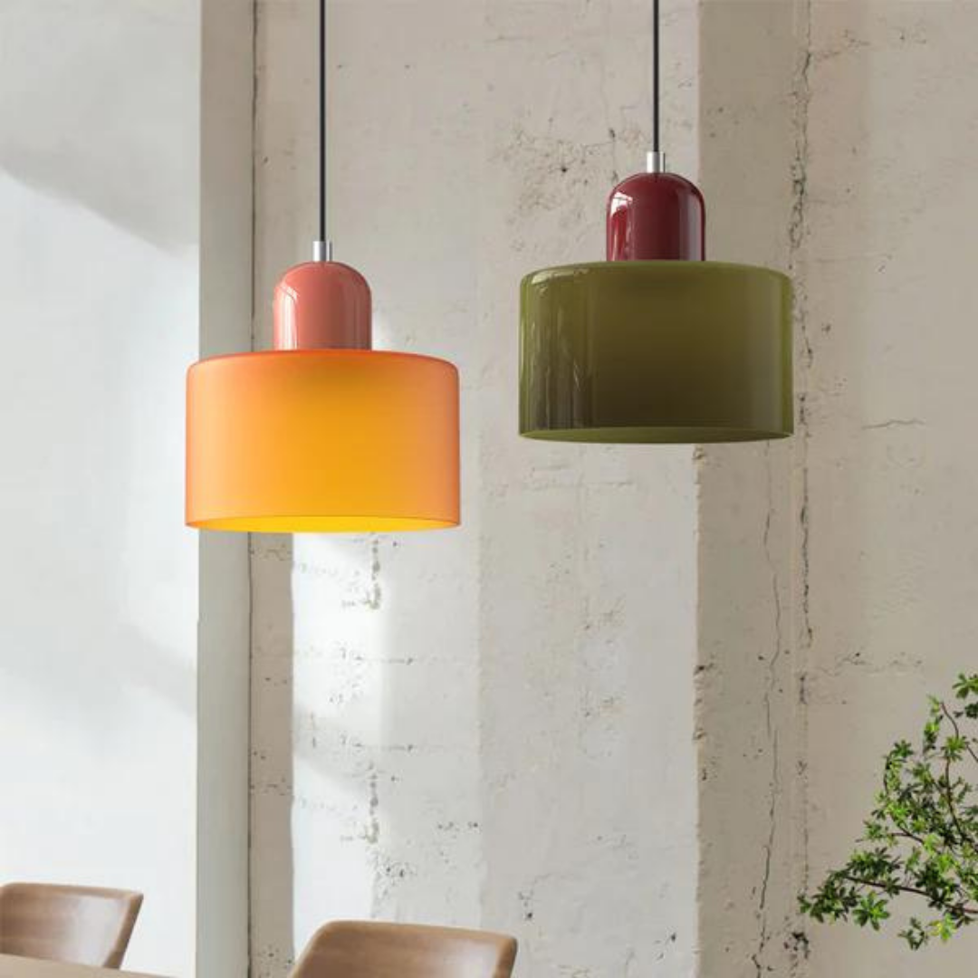 LumiGlas Design-Pendelleuchte - Europäische Retro Zylinder Pendelleuchte