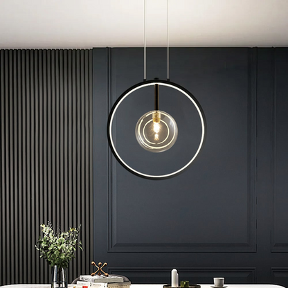 Moderne LED-Pendelleuchte mit Kreis-Design – Minimalistische Hängelampe für Esszimmer, Wohnzimmer & Büro – Geometrische Statement-Beleuchtung