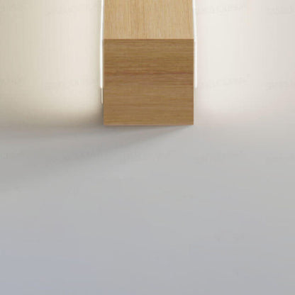Japanese minimalist wooden strip LED wall lamp