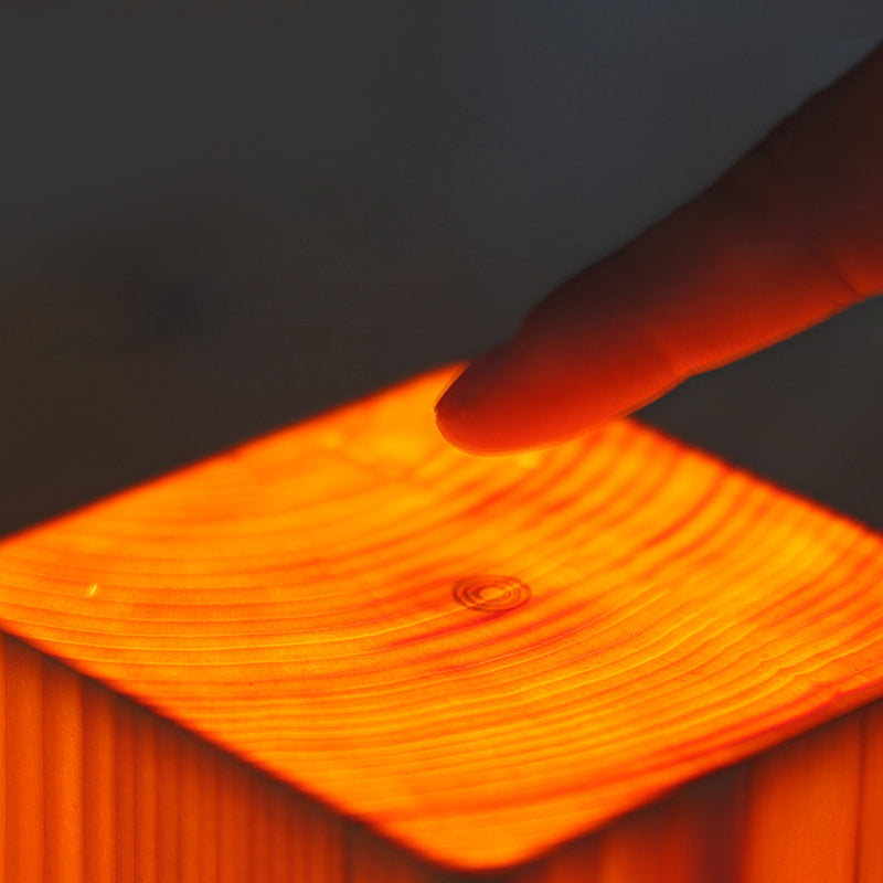 Kabellose LED-Tischlampe mit Akku und Touch-Bedienung – Warmes Holzdesign für gemütliches Ambiente