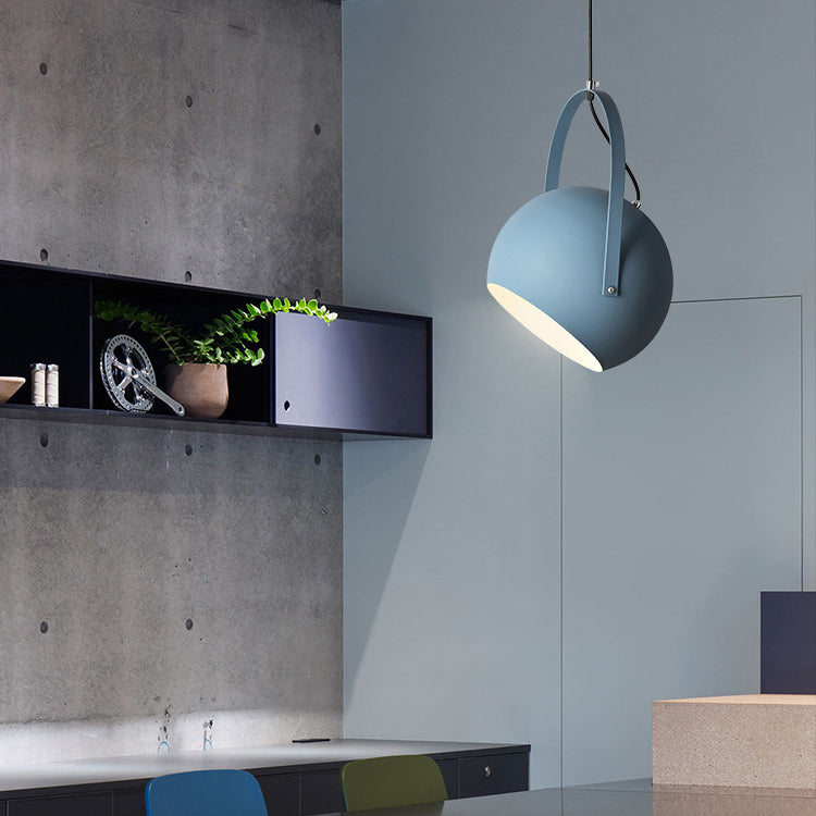 Contemporary creative Macaron Orb aluminum 1-light pendant lamp for bedroom
