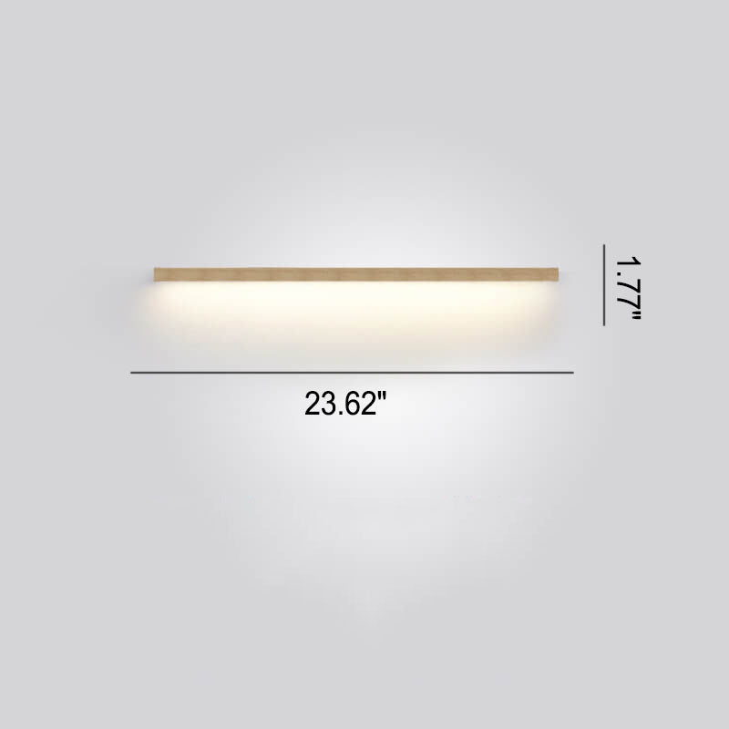 Japanese minimalist wooden strip LED wall lamp