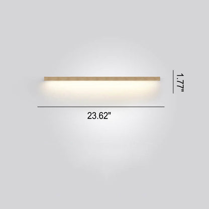 Japanese minimalist wooden strip LED wall lamp