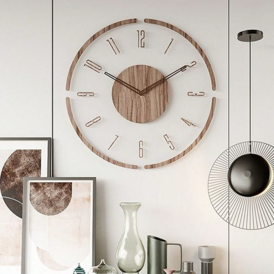 Minimalistische Nordische Wanduhr aus echtholz, 35cm