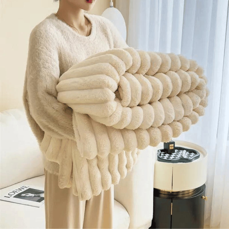 Jennah | Warme Fleecedecke für zu Hause | Kuscheldecke