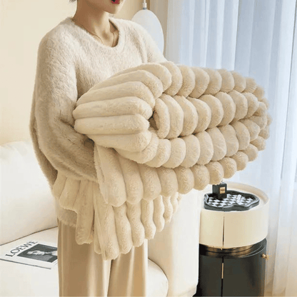 Jennah | Warme Fleecedecke für zu Hause | Kuscheldecke