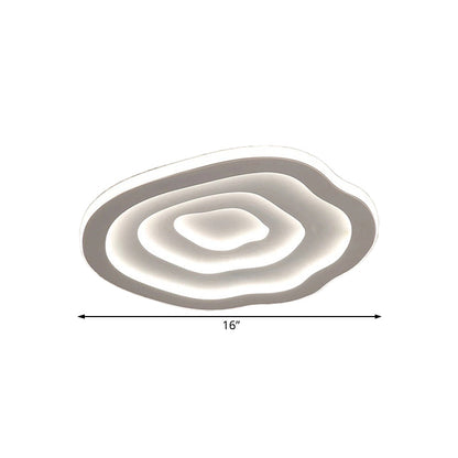 Wellenförmige LED Deckenleuchte aus Acryl – Dimmbares Warm-/Kaltweißes Licht, Moderne Flushmount Lampe für Wohn- und Schlafzimmer