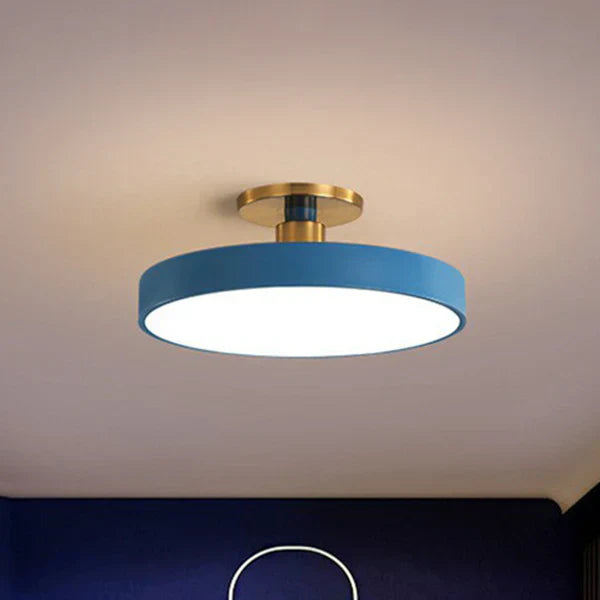 Moderne LED-Deckenleuchte im Retro-Design – Flache Deckenlampe für Wohnzimmer, Küche & Kinderzimmer