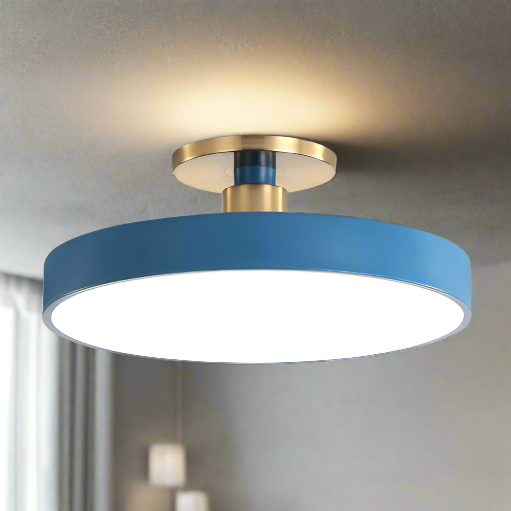 Moderne LED-Deckenleuchte im Retro-Design – Flache Deckenlampe für Wohnzimmer, Küche & Kinderzimmer