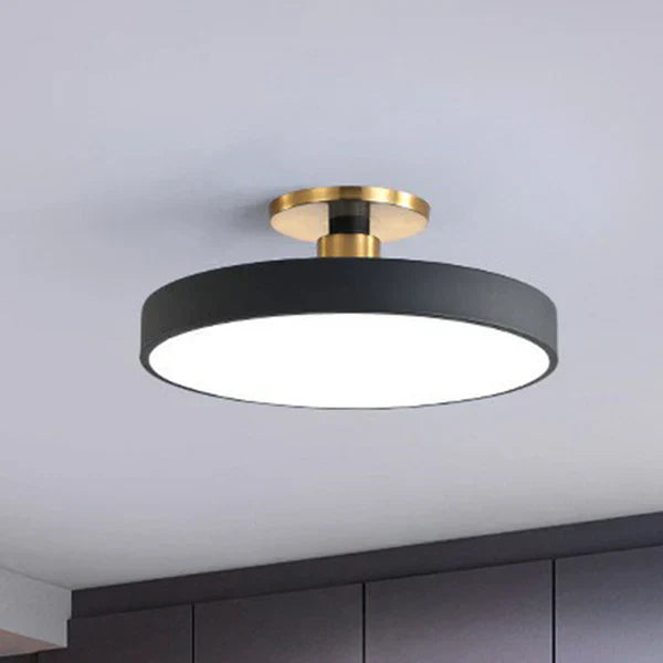 Moderne LED-Deckenleuchte im Retro-Design – Flache Deckenlampe für Wohnzimmer, Küche & Kinderzimmer