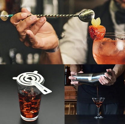 Professionelles 23-teiliges Barkeeper Set mit Cocktail Shaker & Zubehör – Edelstahl Cocktailset für Zuhause & Bar