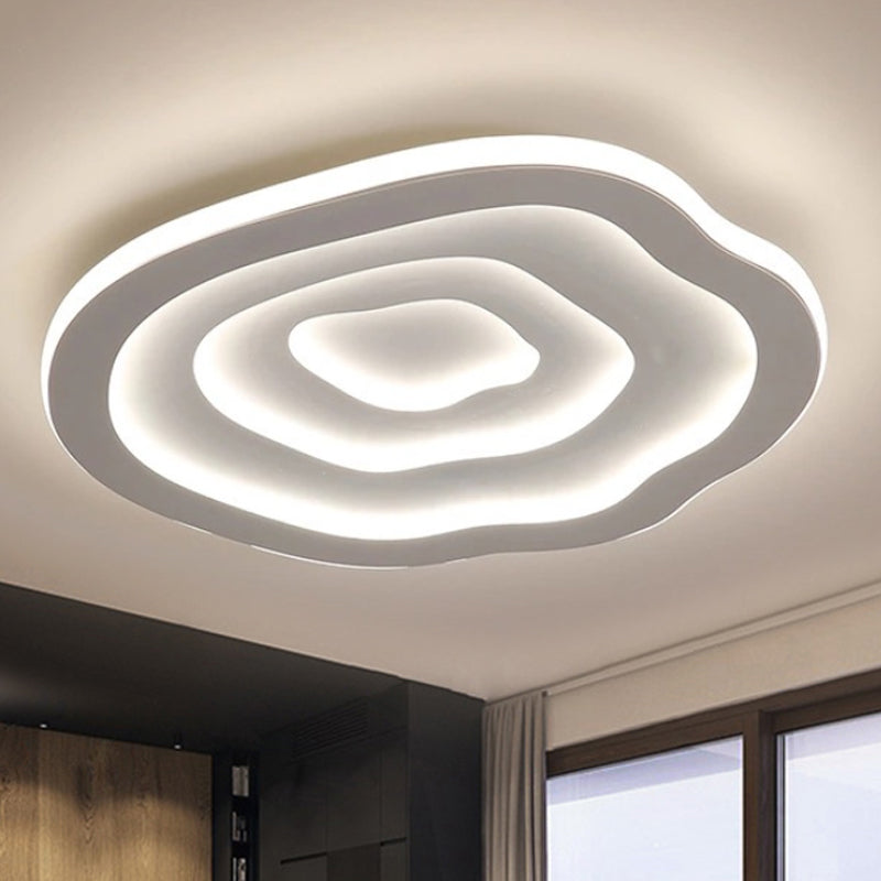 Wellenförmige LED Deckenleuchte aus Acryl – Dimmbares Warm-/Kaltweißes Licht, Moderne Flushmount Lampe für Wohn- und Schlafzimmer