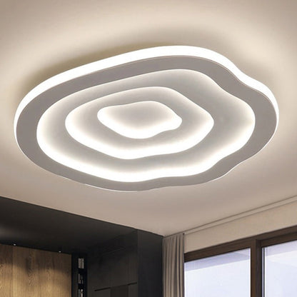 Wellenförmige LED Deckenleuchte aus Acryl – Dimmbares Warm-/Kaltweißes Licht, Moderne Flushmount Lampe für Wohn- und Schlafzimmer