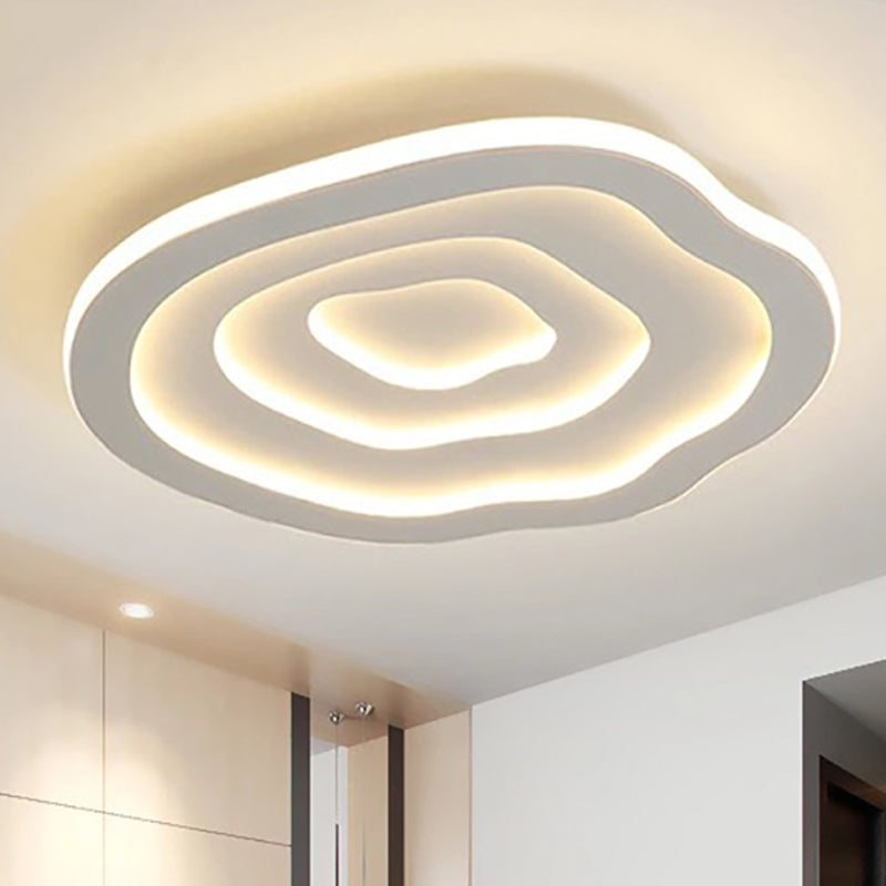 Wellenförmige LED Deckenleuchte aus Acryl – Dimmbares Warm-/Kaltweißes Licht, Moderne Flushmount Lampe für Wohn- und Schlafzimmer