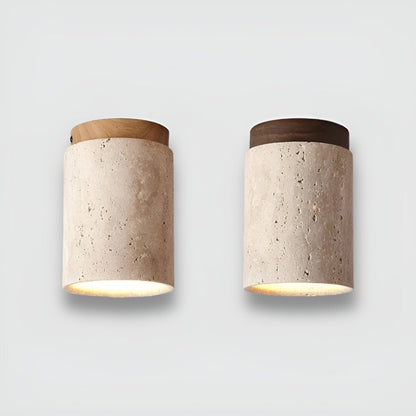 ZenElegance Wabi Sabi Luxus Deckenbeleuchtung - Natürlicher Travertin LED
