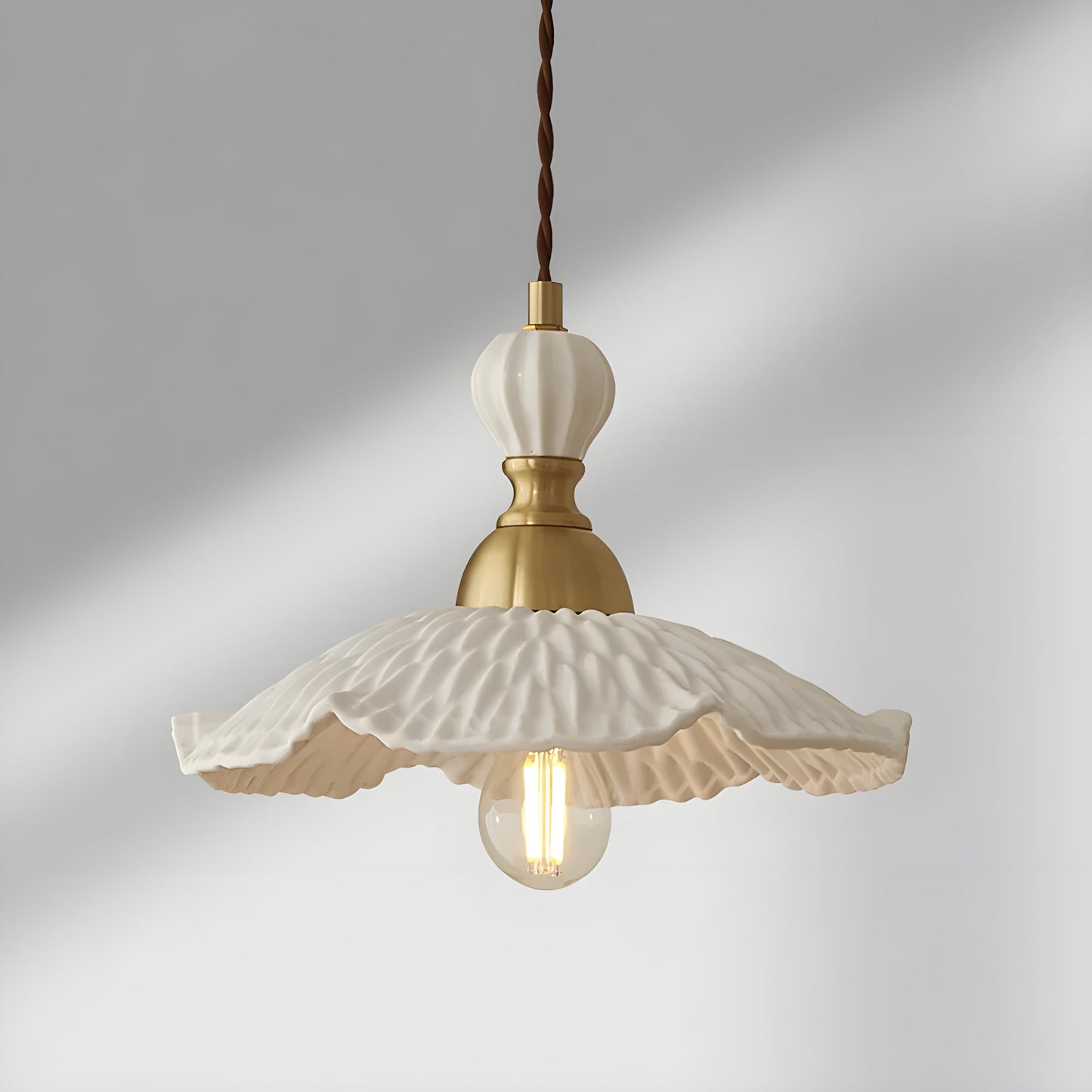 FleurBrass Light - Moderne Japanische Transparente Hängelampe