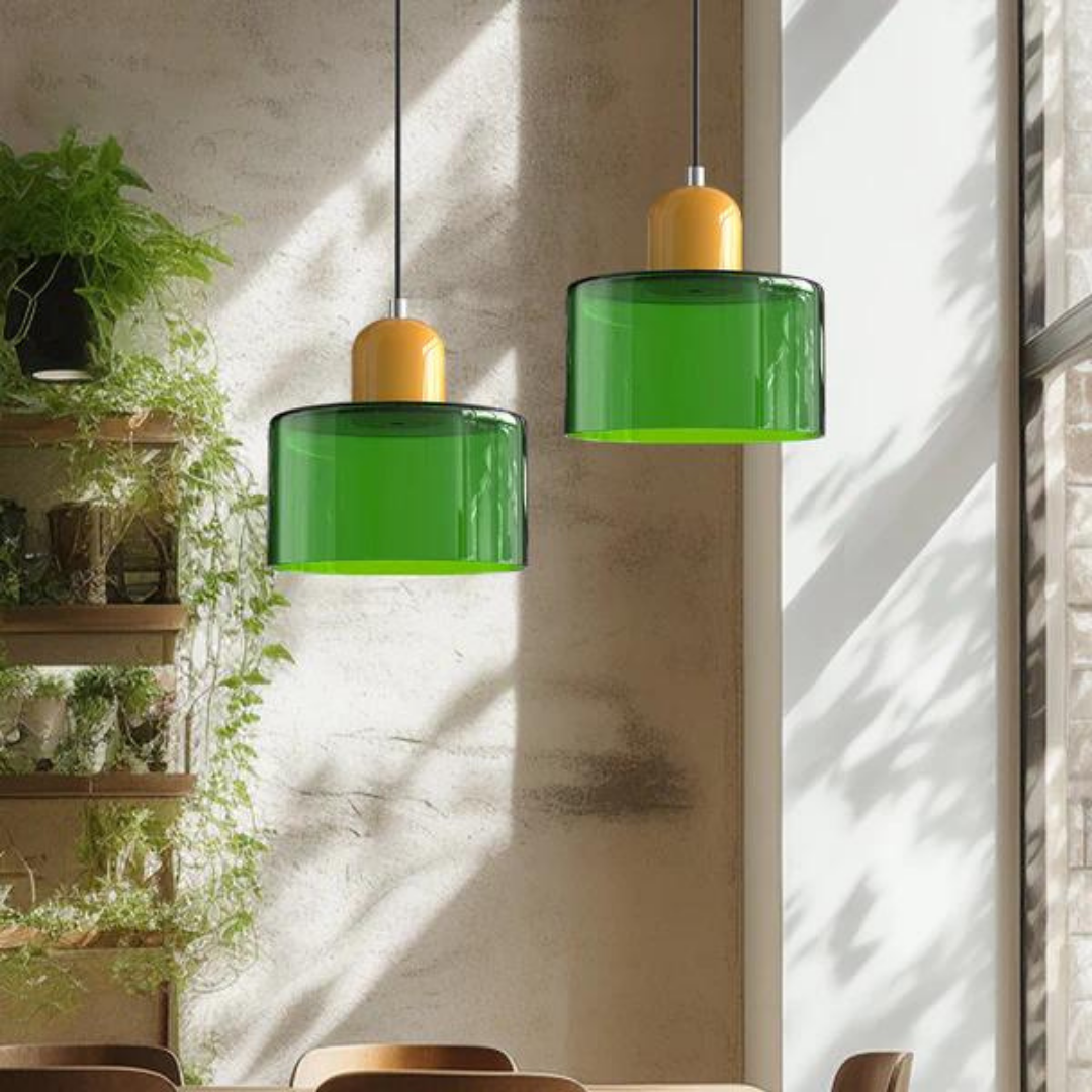LumiGlas Design-Pendelleuchte - Europäische Retro Zylinder Pendelleuchte