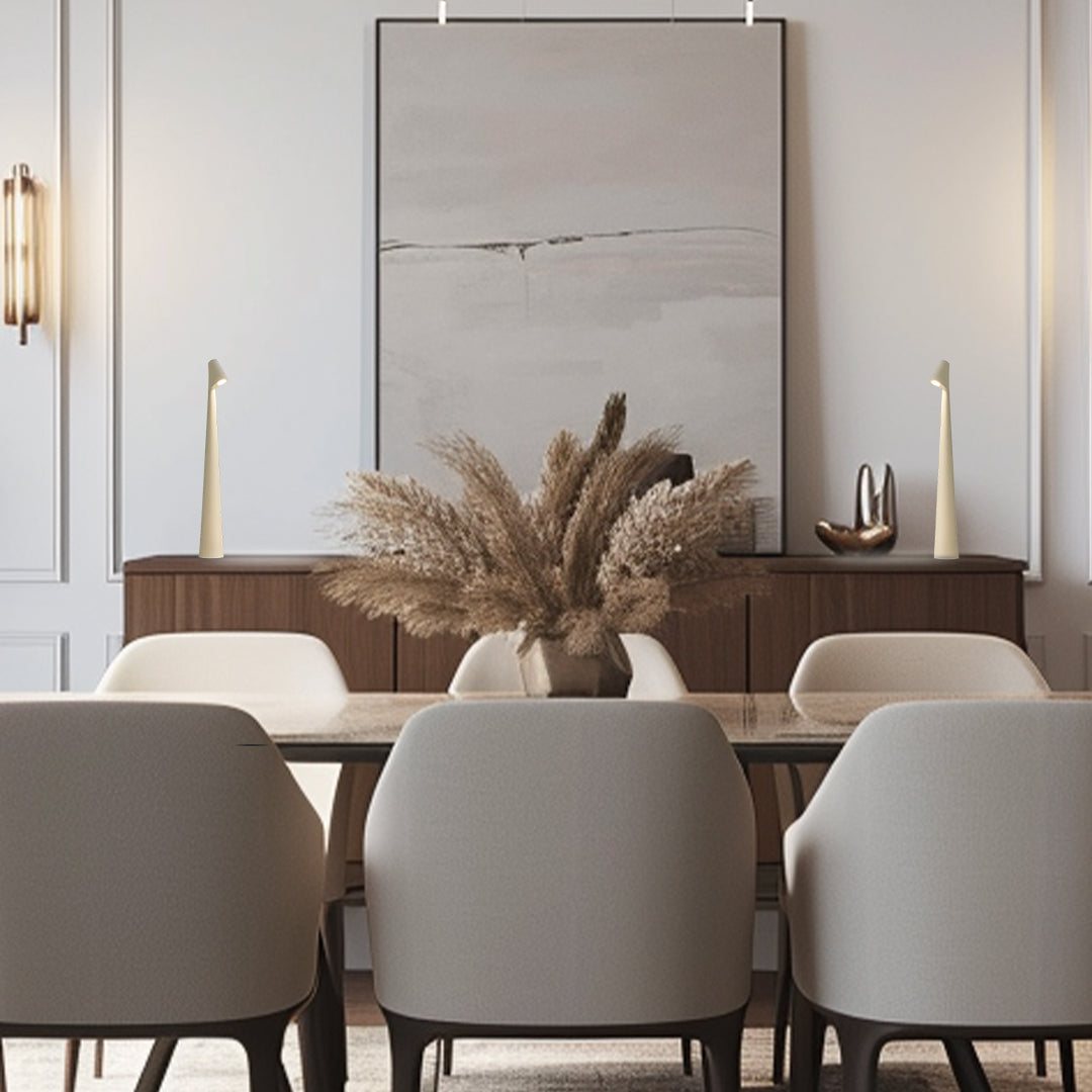 LED Tischlampe im minimalistischen Design – Wiederaufladbare Stimmungsleuchte für Wohnzimmer, Schlafzimmer & Gastronomie