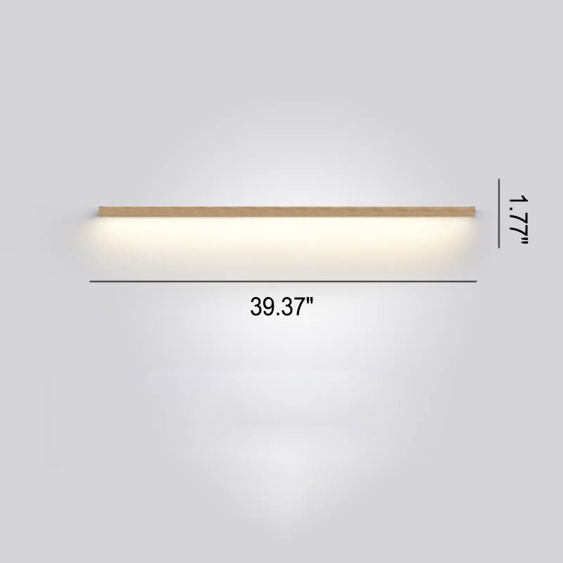 Japanese minimalist wooden strip LED wall lamp