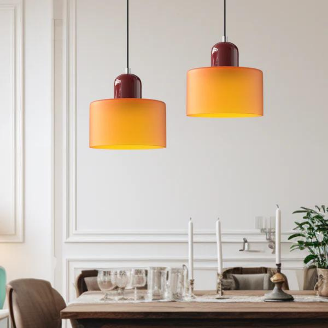 LumiGlas Design-Pendelleuchte - Europäische Retro Zylinder Pendelleuchte
