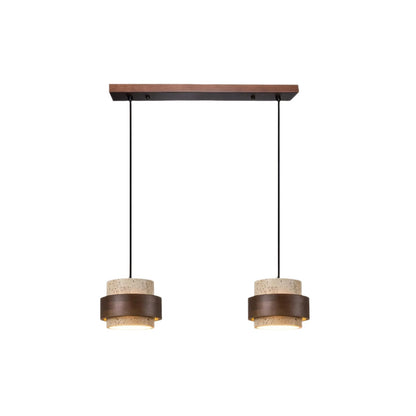 Industrielle Pendelleuchte aus Stein & Holz – Nachttischlampe im minimalistischen Design für Schlafzimmer & Leseecke