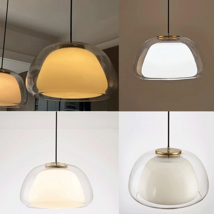 Moderne Pendelleuchte mit Rauchglas – Minimalistische Hängelampe für Esszimmer, Wohnzimmer & Schlafzimmer – Weiches Diffusorlicht