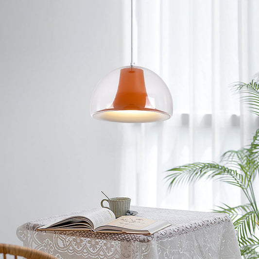 Moderne Pendelleuchte mit Doppelglas-Schirm – Minimalistische Hängeleuchte für Esszimmer, Küche & Wohnzimmer im skandinavischen Stil