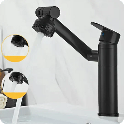 Einhändig bedienbarer Badarmatur mit ausziehbarem Brausekopf & 360° Schwenkfunktion