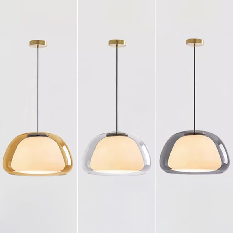 Moderne Pendelleuchte mit Rauchglas – Minimalistische Hängelampe für Esszimmer, Wohnzimmer & Schlafzimmer – Weiches Diffusorlicht