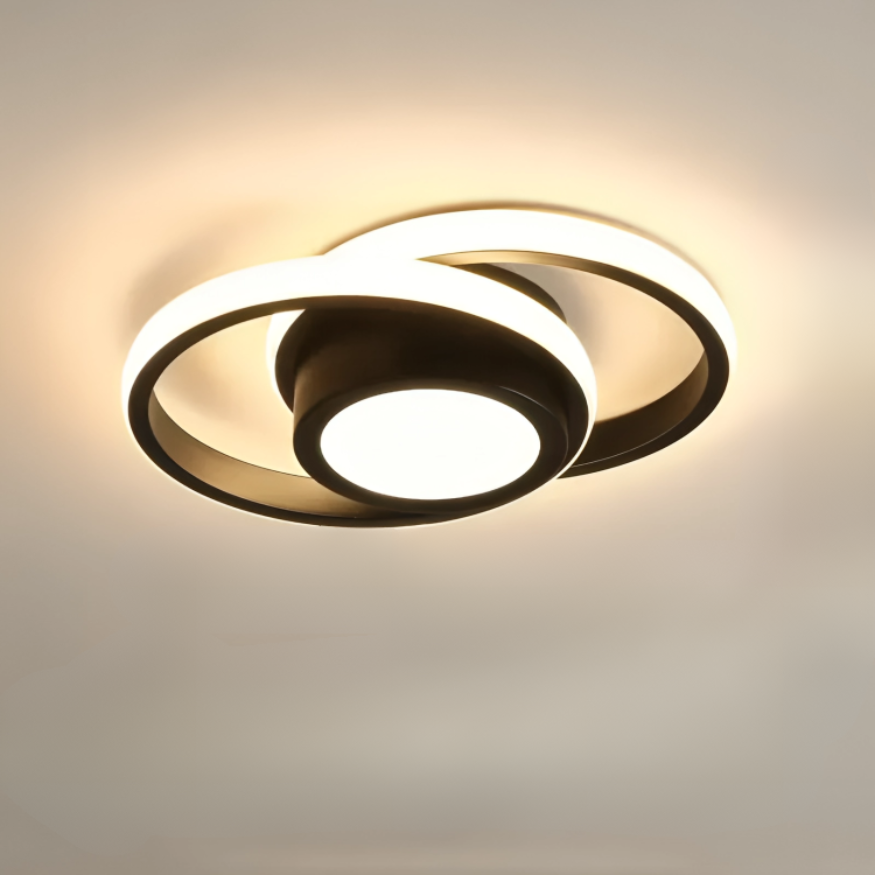 Moderne LED-Deckenleuchte, 2-Ring-Design