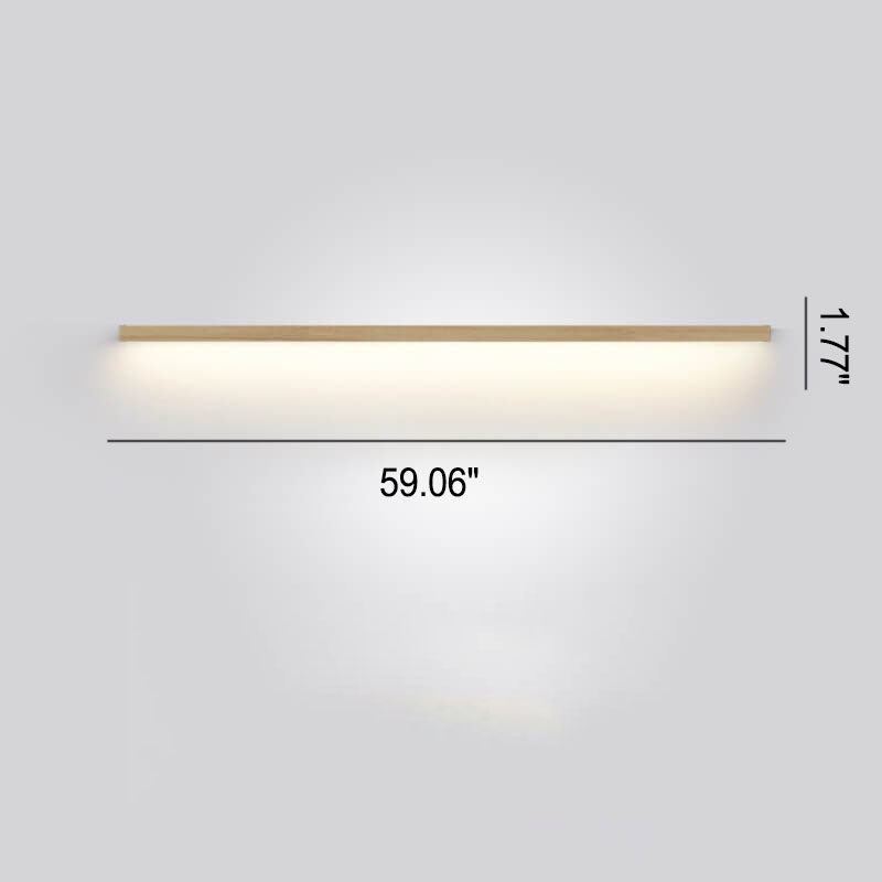 Japanese minimalist wooden strip LED wall lamp