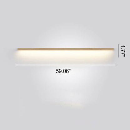 Japanese minimalist wooden strip LED wall lamp