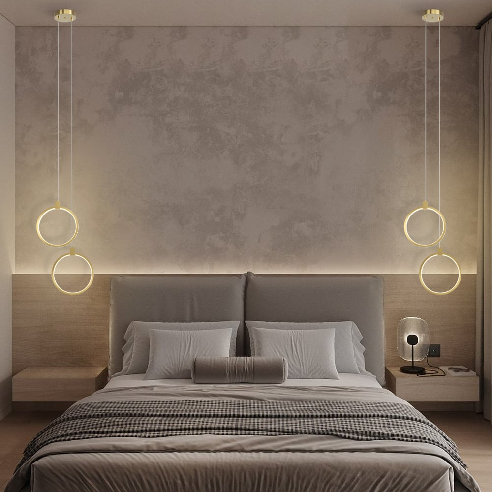 Moderne LED-Pendelleuchte mit Doppelring-Design – Elegante Hängelampe für Wohnzimmer, Esszimmer & Schlafzimmer – Minimalistisch & Luxuriös
