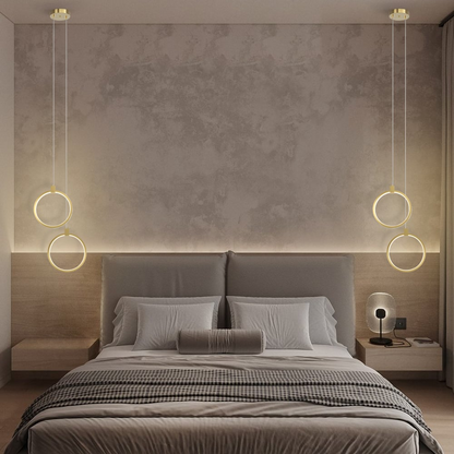 Moderne LED-Pendelleuchte mit Doppelring-Design – Elegante Hängelampe für Wohnzimmer, Esszimmer & Schlafzimmer – Minimalistisch & Luxuriös