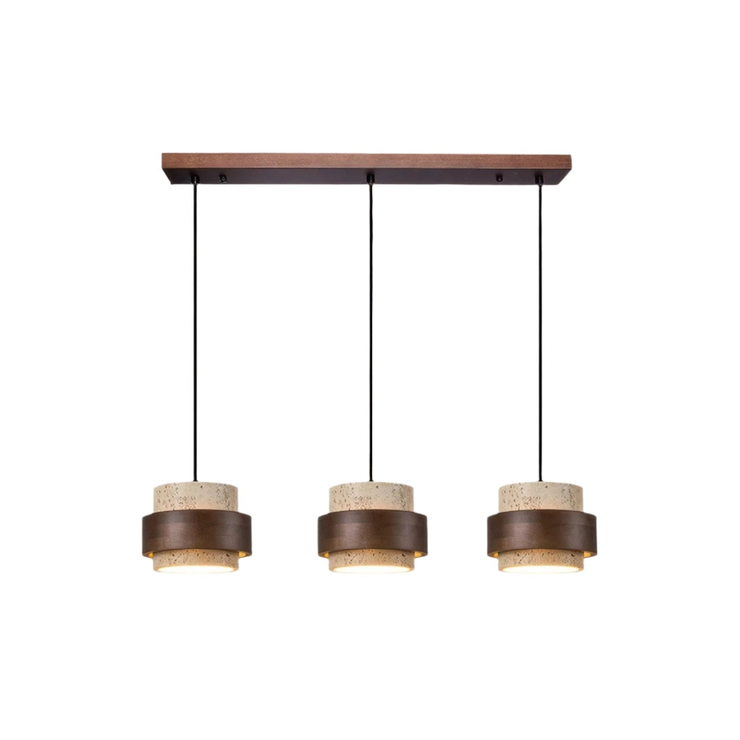 Industrielle Pendelleuchte aus Stein & Holz – Nachttischlampe im minimalistischen Design für Schlafzimmer & Leseecke
