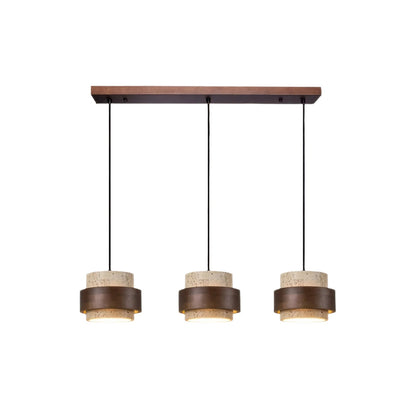 Industrielle Pendelleuchte aus Stein & Holz – Nachttischlampe im minimalistischen Design für Schlafzimmer & Leseecke