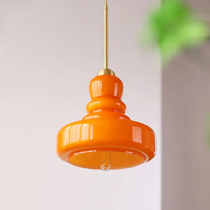 Retro Hängelampe in Orange – Auffällige Glas-Pendelleuchte im Vintage-Stil