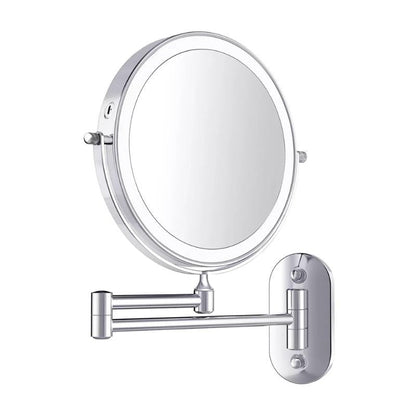 Eleganter LED-Vergrößerungsspiegel mit USB-Aufladung – Chrom Silber