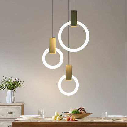 Moderne LED Ring Pendelleuchte – Goldene Hängelampe im minimalistischen Design für Esszimmer & Wohnzimmer