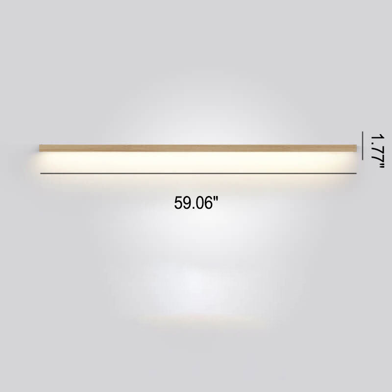 Japanese minimalist wooden strip LED wall lamp
