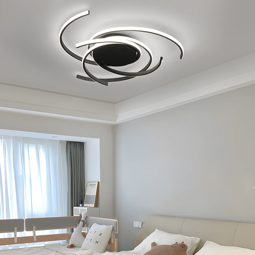 Moderne Deckenleuchte im Wirbel-Design – Eisen LED Deckenlampe zur direkten Montage