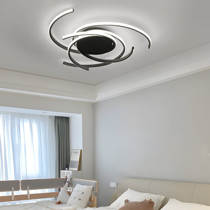 Moderne Deckenleuchte im Wirbel-Design – Eisen LED Deckenlampe zur direkten Montage