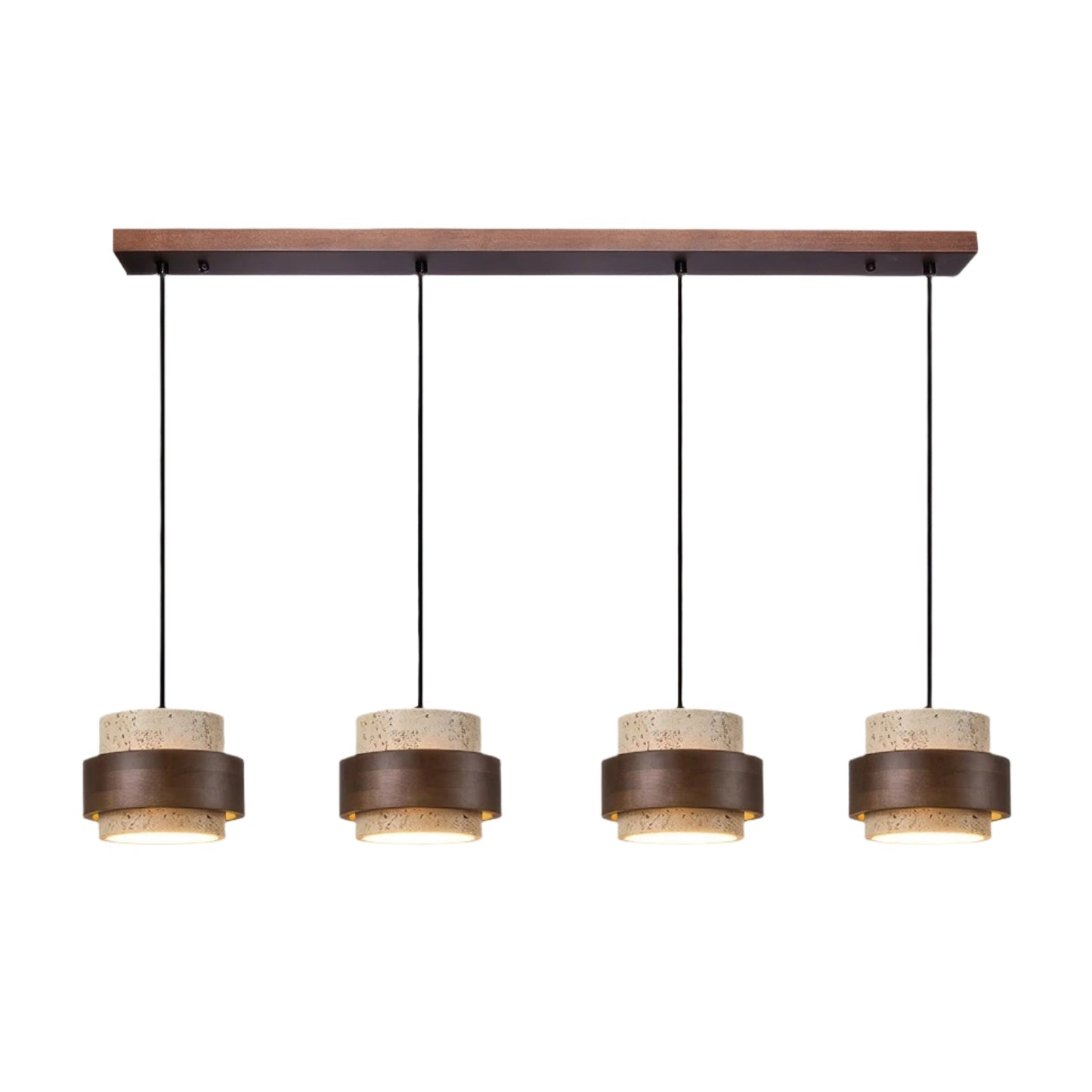 Industrielle Pendelleuchte aus Stein & Holz – Nachttischlampe im minimalistischen Design für Schlafzimmer & Leseecke