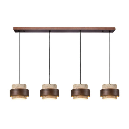 Industrielle Pendelleuchte aus Stein & Holz – Nachttischlampe im minimalistischen Design für Schlafzimmer & Leseecke