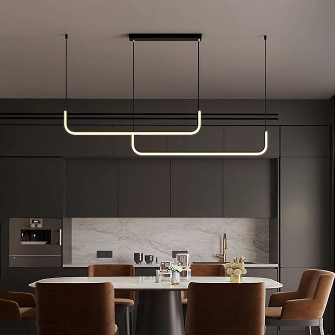Moderne LED-Hängelampe – Minimalistische U-förmige Deckenleuchte für Esszimmer & Büro